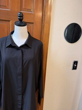 PRICE FIRM Quince Black Long-Sleeve Button Down Shirt Size XL